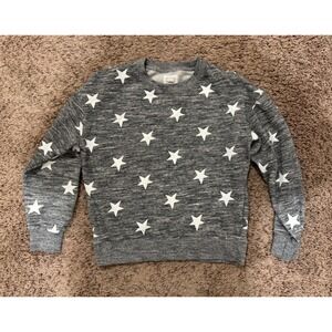 Reflex Star Sweater Gray White Crewneck Lightweight Knit M